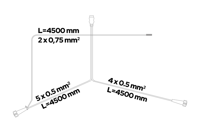 Rückeuchtenset: ASPÖCK MULTIPOINT V Rückleuchten + ASPÖCK FLEXIPOINT I Umrissleuchten + ASPÖCK 4,5m 7-PIN Kabelbaum