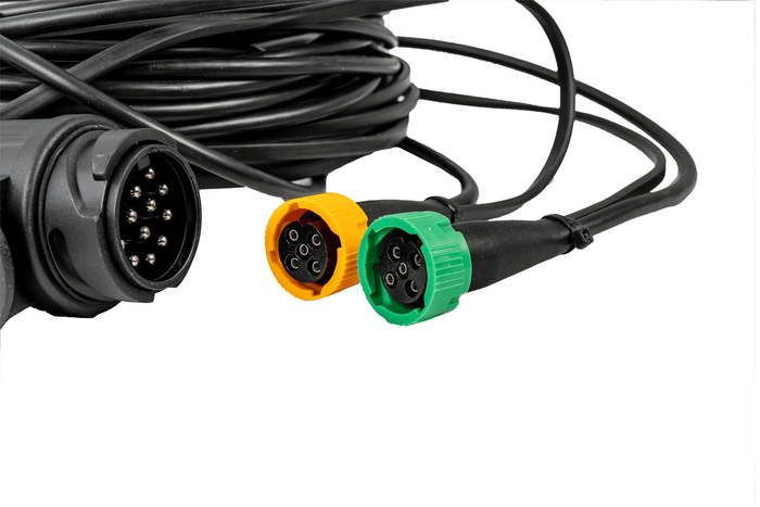 Lichtset: ASPÖCK Rückleuchten + ASPÖCK Seitenmarkierungsleuchten + MANTES 7m 13-PIN Kabelbaum