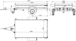 PKW-Anhänger auf Federn 230x125 UNITRAILER GARDEN 230/R KIPP mit BIS-Bordwänden, H-0-Rahmen und blauer Plane
