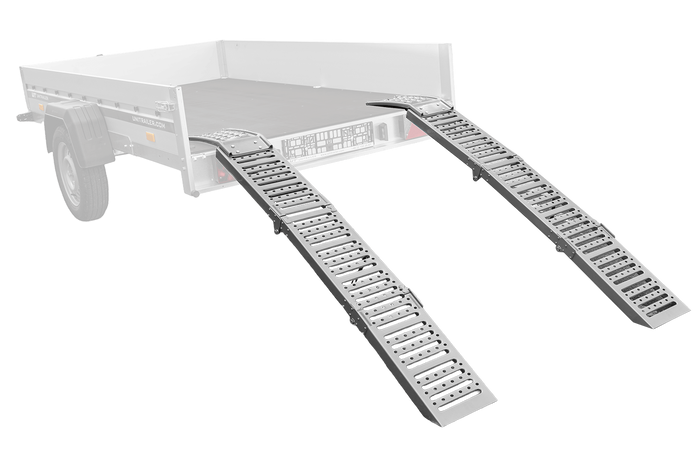UNITRAILER ALR005 klappbare Auffahrrampen aus Stahl für Anhänger, 200 cm, 500 kg, 2er-Set
