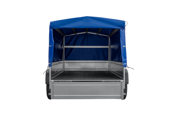 UNITRAILER GARDEN TRAILER ANHÄNGER 264/2 KIPP MIT STÜTZRAD, RAHMEN H-800 UND BLAUER ABDECKUNG
