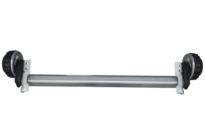 Gebremste AL-KO COMPACT Achse für schwere Anhänger und Autotransporter 1500kg 1200mm 1650mm 5x112