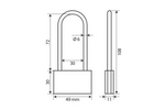 Messing-Vorhängeschloss 50 mm LAMP BASIC XL, Ösendurchmesser 30 mm