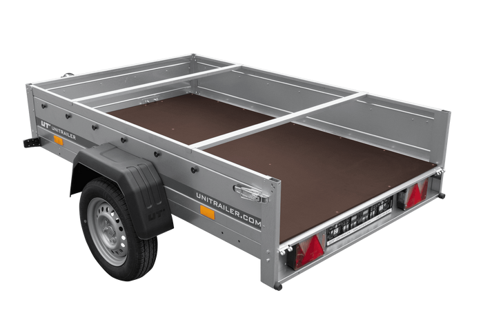 Leichter Anhänger 200x125 UNITRAILER GARDEN 201 KIPP mit blauer Plane