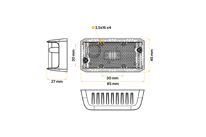 DOBPLAST DPT15 LED weiße Universal-Begrenzungsleuchte 